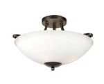 Forte Lighting 2697-03-32 17" Wide Semi-flush Bowl Ceiling Fixture White. Fixed Price $30.00.