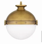 New Dsi Lighting Mixon Antique Brass Pendant White Opal Glass 1006 106 530. Fixed Price $149.99.