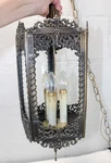 Vtg Mcm Ornate Gim #3054 Hanging Gold Swag Lamp Light Brass Gothic Candle Style. Fixed Price $169.95.