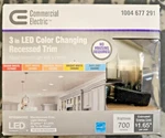 Commercial Electric 3" Integrated Led Recessed Light Kit Brushed Nickel Trim. Fixed Price $22.44.