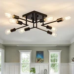 Brighten Your Space - 8 Light Black Sputnik Ceiling Fixture. Fixed Price $104.99.