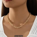 Bohemian Elegant 14K Golden Plated Iron Chain Necklace For Women, Hip-hop Simple. Fixed Price $45.00.