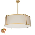 Dainolite Trapezoid Light 20" Pendant, Cream/gold TRA-244P-GLD-CRM. Fixed Price $337.60.