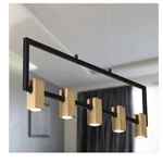 Integrated Led 5-LIGHT Brass-plated Linear Chandelier Modern Black Kitchen. Fixed Price $90.30.