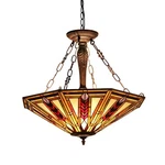 Jayden Tiffany-style 3 Light Mission Inverted Ceiling Pendant Fixture 25" Shade. Fixed Price $219.98.