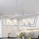Untrammelife Modern 8-LIGHT Silver Linear Chandelier, Dimmable Ceiling. Fixed Price $94.99.