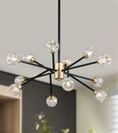 Amzasa Crystal Chandeliers, Modern Black Gold Sputnik Pendant Lighting 1109. Fixed Price $86.62.