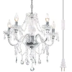Papaya Plug-in 5 Crystal Hanging Pendant Lights Acrylic Chandelier With.... Fixed Price $156.49.