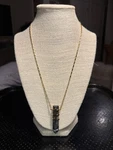 Stella & Dot Legend Crystal Pendant Necklace Gold Tone 24" Chain. Fixed Price $12.75.