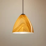 Besa Mia 5" Wide Bronze Honey Glass Led Mini Pendant - Made To Order. Fixed Price $418.50.
