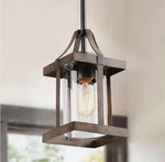 Lnc Faux Wood Pendant Light, 1-LIGHT Dark Bronze Island Farmhouse Mini. Fixed Price $29.99.