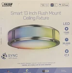 Feit Electric Smart Wifi Color-changing / Tunable White Flushmount Fixture. Fixed Price $49.99.