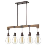 Hinkley 5 Light Denton Stem Hung Linear Chandelier, Industrial Iron - 3266IN. Fixed Price $729.00.
