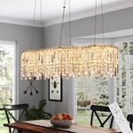 Dimmable Gold Led Crystal Chandelier With Remote For Dining & Living Rooms. Fixed Price $366.99.