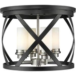 Z-lite 481F16-MB-BN Malcalester Flush Mount Matte Black And Brushed Nickel. Fixed Price $116.00.