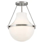 Hinkley 46891PN Collins Medium Semi Flush Mount Cased Opal Glass Nickel. Fixed Price $426.55.