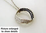 18K White Gold 3 Pendant Circle Pave With Diamonds. Fixed Price $610.00.