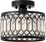 Crystal Black Ceiling Light, Modern Semi Flush Mount Lighting Fixture.... Fixed Price $43.95.