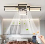 Genoci 35.43 In. Indoor Black Modern Low Profile Flush Mount Ceiling Fan Light. Fixed Price $74.99.