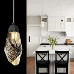 Kokaizeeki Black Crystal Pendant Light Modern Led Prism Hanging Lamp. Fixed Price $59.93.