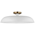 Nuvo Lighting Colony 1 Large Flush Mount, White/burnished Brass 60-7496. Fixed Price $291.99.