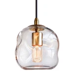 Casamotion Glass Pendant Light Gold And Clear Organic Globe Ceiling Hanging. Fixed Price $111.95.