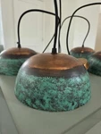 Hammered Green Patina Copper Pendant Kitchen Island Oxidized Dome Ceiling Light.. Fixed Price $135.00.