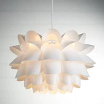 White Flower Pendant 19 1/2" Wide Modern Blooming Curved Petals Dining Room. Fixed Price $199.95.