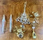 6 Clear Acrylic Gold Trim Christmas Ornaments Chandelier Dayton Hudson Vintage. Fixed Price $19.99.