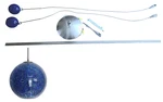 Rare Tech Lighting Two Blue Moon Murano Glass Pendants W/ Monorail + Transformer. Fixed Price $475.00.