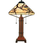 Quoizel TF6898 Cherry Tiffany 2-LIGHT 24"H Table Lamp With Glass Shade. Fixed Price $519.99.