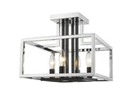 Z-lite 456SF Chrome/black Quadra 4-LIGHT 13"W Semi-flush Square Ceiling Fixture. Fixed Price $249.74.
