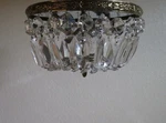 Louis Xvi Style French Flush Mounted Ceiling Light Gilt Brass And Crystal. Fixed Price $249.99.