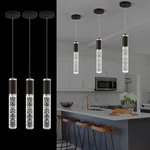 Upfelw 3-PACK Modern Crystal Pendant Light For Kitchen Pack, Black Gold. Fixed Price $141.11.
