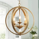 Ksana Gold Orb Chandelier Globe 3 Light Fixture For Dining Bedroom Foyer Kitchen. Fixed Price $139.00.