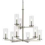 Kichler 44014 Crosby 9 Light 33"W Taper Candle Chandelier - Nickel. Fixed Price $607.98.