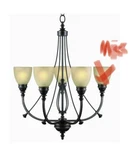 Hampton Bay 4-LIGHT Bronze Chandelier With Tea Stained Glass Shades, Free Ship!. Fixed Price $46.99.