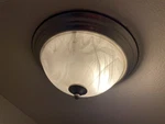 Flush Mounted 13" Ceiling Dome Light Fixture Satin Nickel 2-BULB Hampton Bay. Fixed Price $27.00.