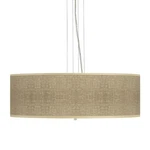 Burlap Print 24" Wide Four Light Pendant Chandelier. Fixed Price $424.99.