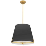 Dainolite Preston Lt 15" Incand Pendant, Brass/black Fabric PST-184P-AGB-BK. Fixed Price $174.40.