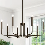 8-LIGHT Farmhouse Chandelier For Dining Room Lighting Fixtures Hanging, Oil-rubb. Fixed Price $141.99.