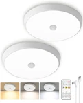 Rechargeable Motion Sensor Ceiling Light 2-PACK, Dimmable & Remote Control. Fixed Price $69.97.