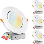 Procuru 4-PK 6-INCH Gimbal (8" Trim) Air-tight Led 2700K-6000K 5CCT Nib Free Shi. Fixed Price $79.50.