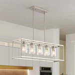 Sicddde Farmhouse Chandeliers For Kitchen Island, Modern 5-LIGHT Rectangle Ch.... Fixed Price $252.19.