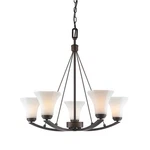 Golden Lighting Accurian 5 Chandelier Rubbed Bronze With Opal Glass New. Fixed Price $64.59.
