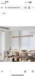 Yisdesign 47.2" Wood Linear Pendant Light Led Dimmable Hanging Fixture. Fixed Price $50.00.
