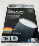 Commercial Electric Flexinstall Oval 16IN. Brushed Nickel Led Ceiling Light 5CCT. Fixed Price $37.99.