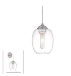 Kovacs P931-084 Nickel Convertible 1-LIGHT Pendant / Wall Sconce (cracked Globe). Fixed Price $79.99.
