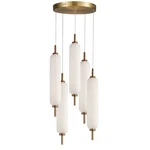 Dainolite Typha Light Multi Pendant, Aged Brass/white TYA-1250LEDP-AGB. Fixed Price $688.00.