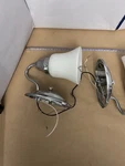 Wall Mount White Glass Silver Cover Hanging Lights X2 Hampton Bay 445994. Fixed Price $10.00.